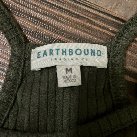 EARTHBOUND Olive Green Ribbed Crop Top - Picture 4 of 4